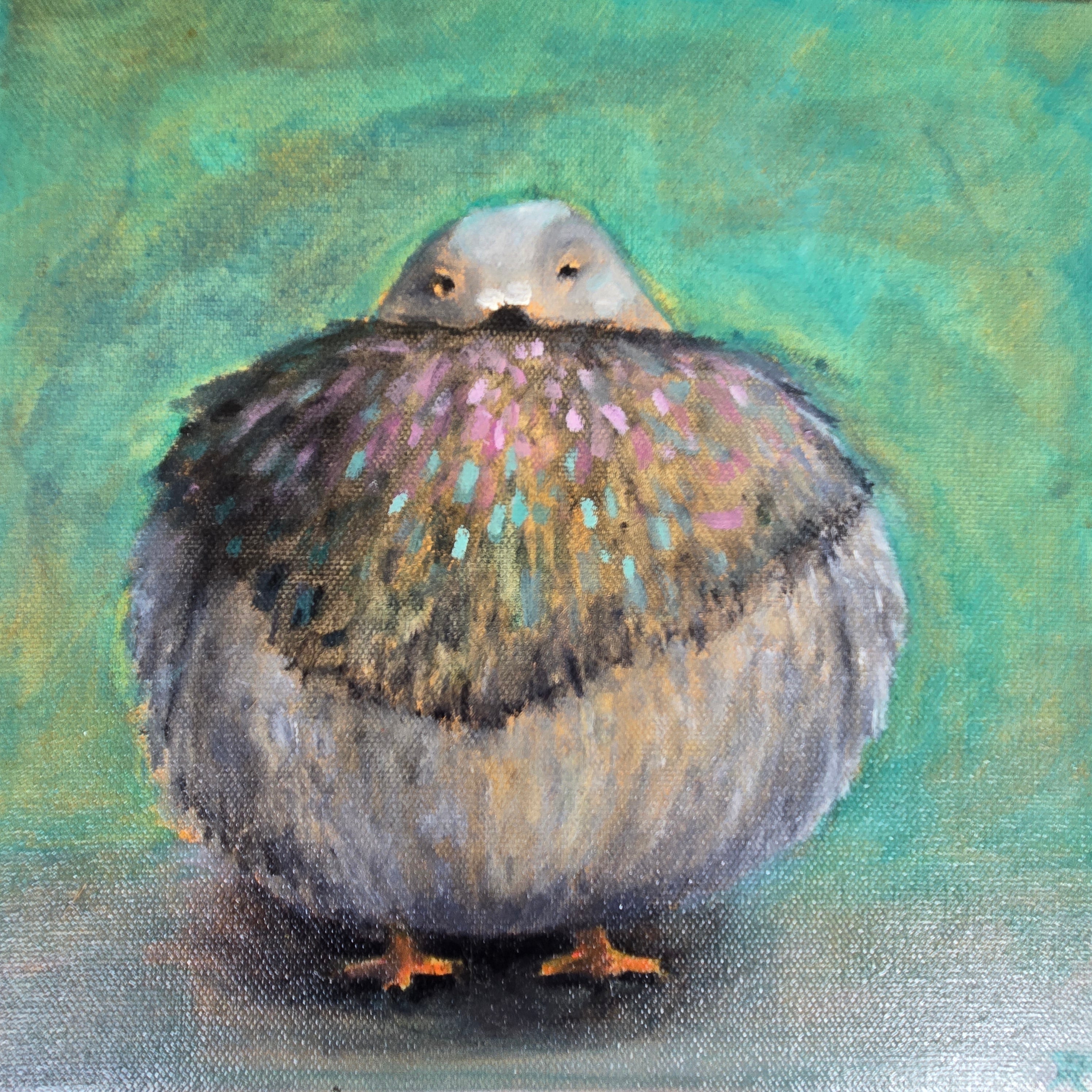Fat Pigeon #1, 10 x 10 Inch Original