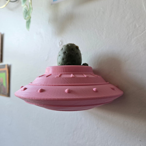 3D Printed UFO Wall Planter CIN, 2 Inch Pot