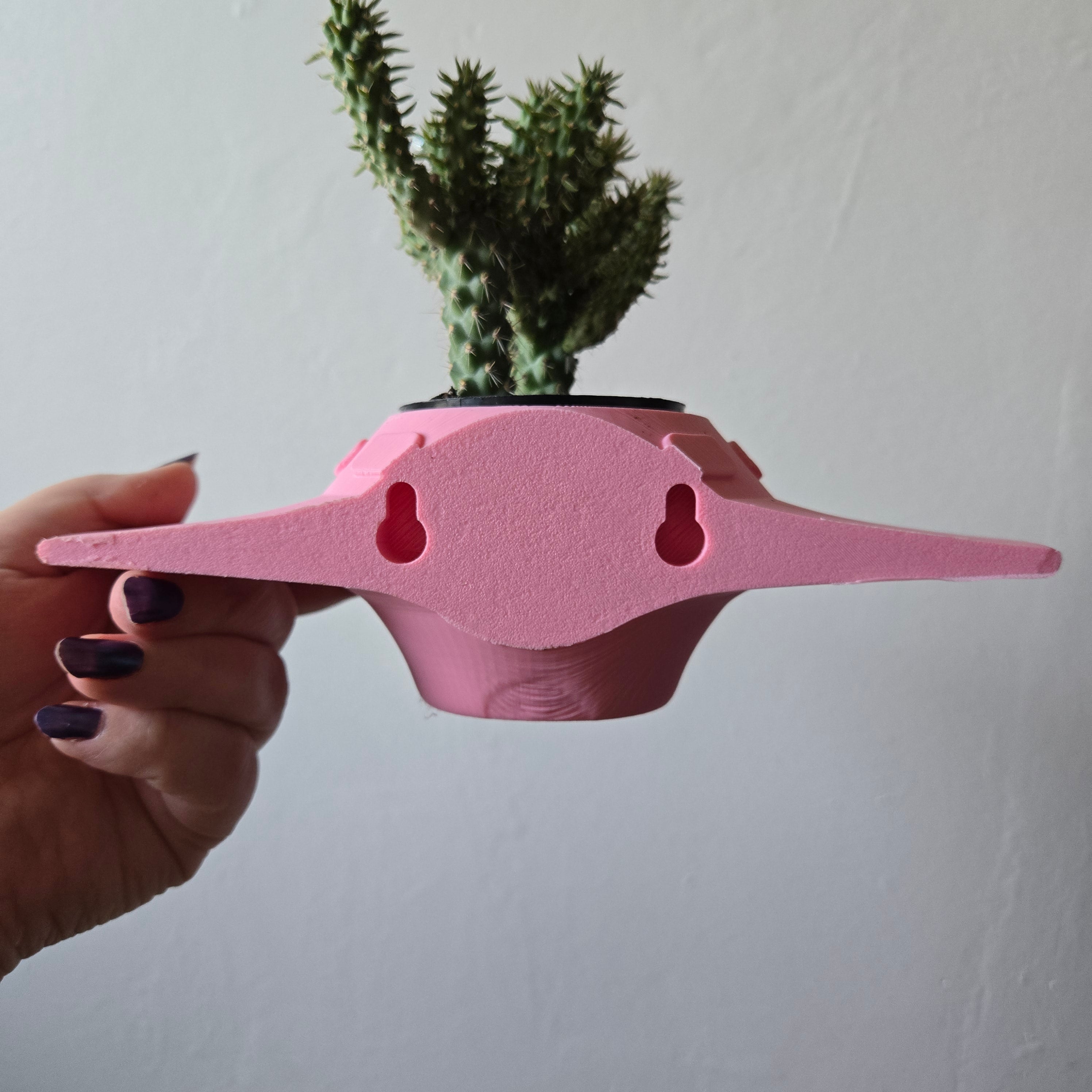 3D Printed UFO wall planter BRI, 2 Inch pot