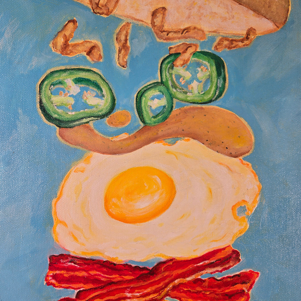Long Burger Original Painting 12" x 36"