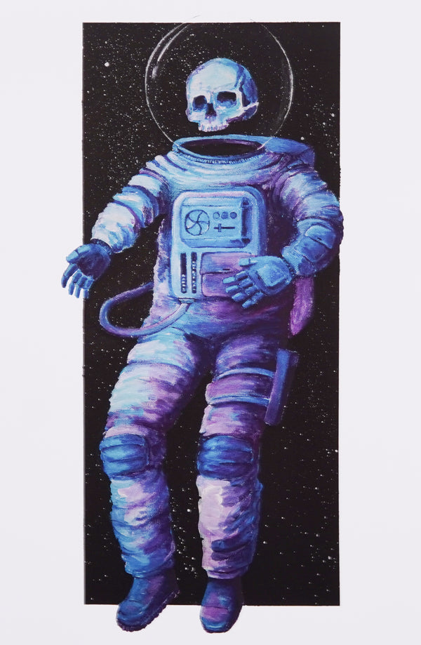 Blue Purple Skull Astronaut 11 x 17 Inch Print