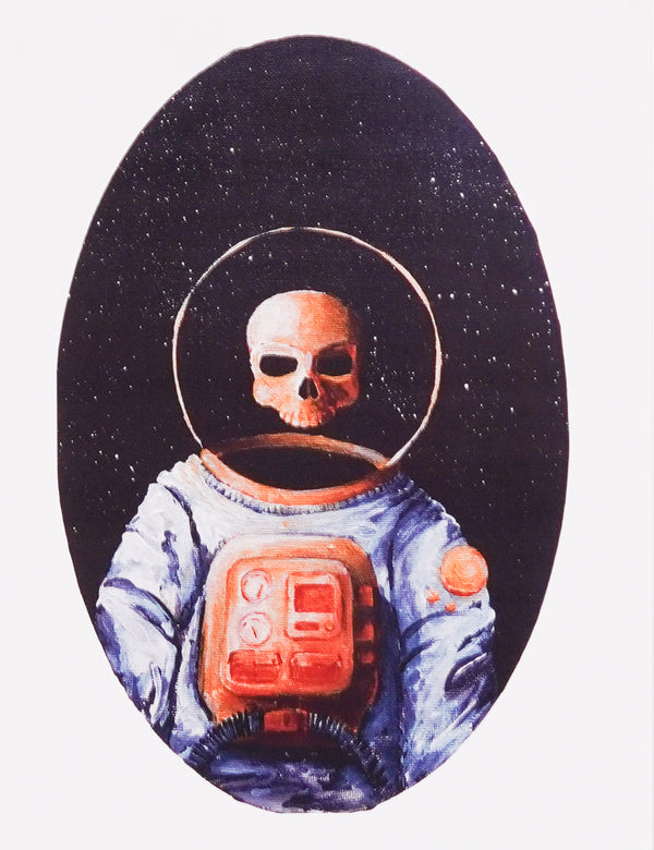 Gold Skull Astronaut 8.5 x 11 Inch Print