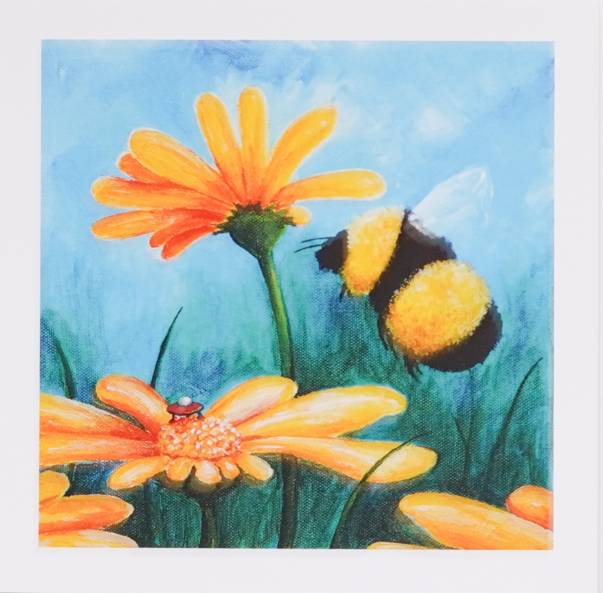 Bee vs UFO, 8.5 x 8.5 Inch Print