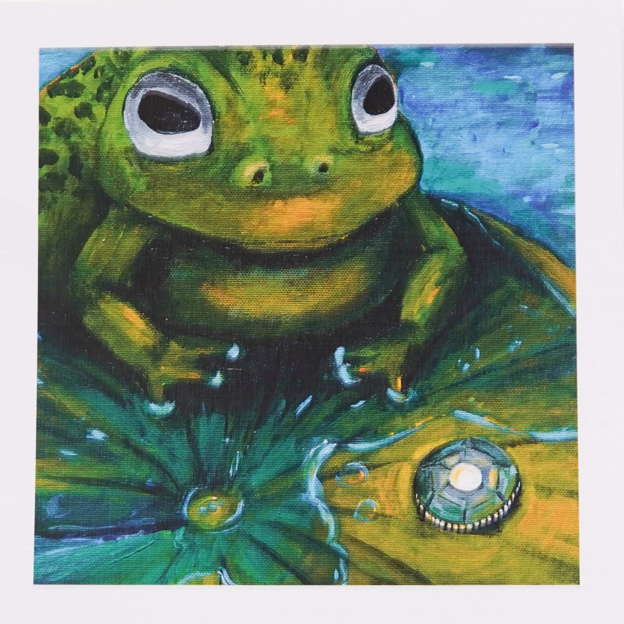 Frog vs UFO, 8.5 x 8.5 Print